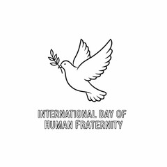 Obraz premium outline vector international day of human fraternity