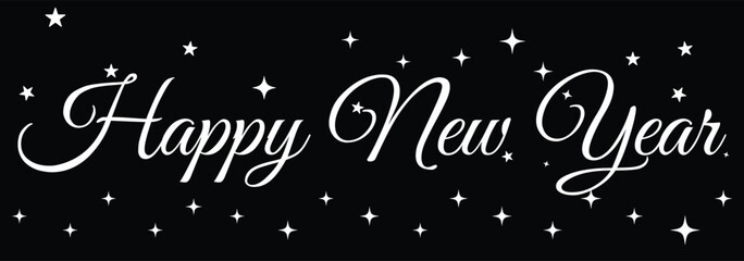 HAPPY NEW YEAR vector calligraphy text write with gold color. merry christmas and happy new year 2026 lettering. Happy New Year 2026 Handwritten Calligraphy Greeting. 2026 Happy New Year on dark bg