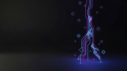 Upgraded network design featuring luminous points and defining features