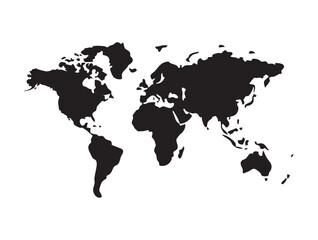 World Map Silhouette Outline icon