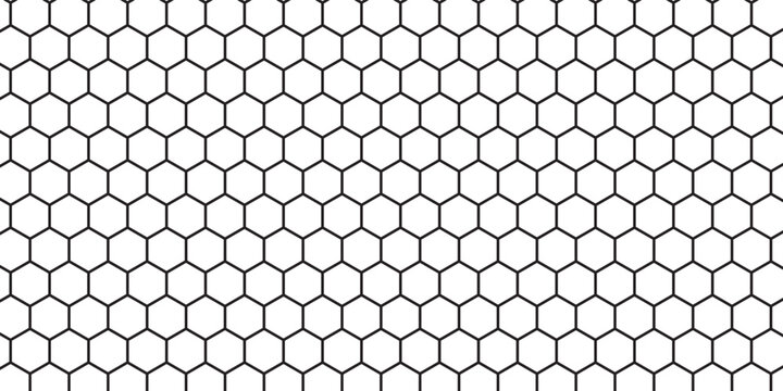 Illustration, vector, Geometry, hexagon, pattern, honeycomb pattern, geometric, overlapping, orderly arrangement background, black and white, banner, website.
