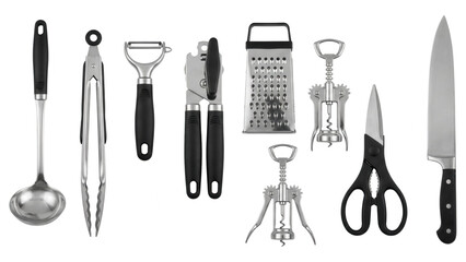 Kitchen Utensils Set Isolated on White Background