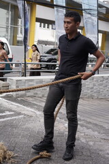 traditional community games held during Indonesia’s Independence Day celebrations on August 17.