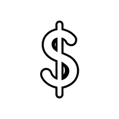 Fototapeta premium Simple line art illustration of a dollar sign icon representing money and finance concepts