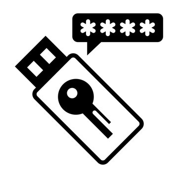 Security Token Icon Mixed Style Vector Illustration