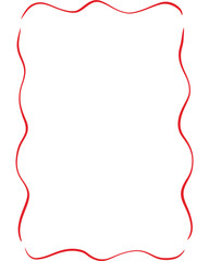 Red ribbon frame vector illustration border for Christmas or Valentine's Day card design