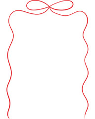 Red heart ribbon frame vector illustration for Valentine's Day or Christmas holiday decoration design