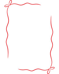 Red heart ribbon border vector illustration for holiday love and Valentine's Day card design