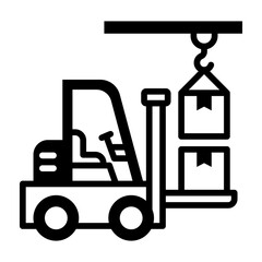 Cargo Handling Icon Mixed Style Vector Illustration