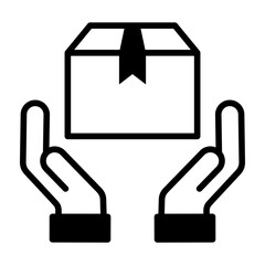 Handle With Care Icon Mixed Style Vector Illustration