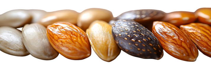 Multicolored beaded string against transparent background