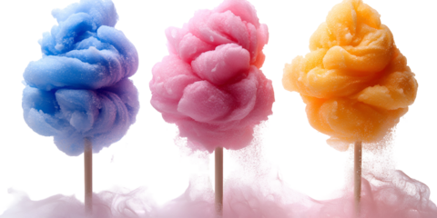 Multicolored fluffy cotton candy treats