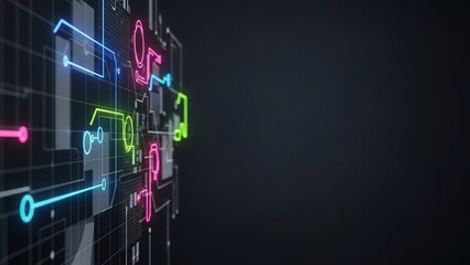 Touchscreen environment with luminous icons and controls