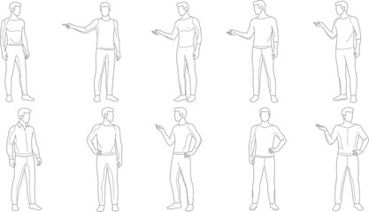  vector illustration of a man and woman, group of people, silhouette of peoples