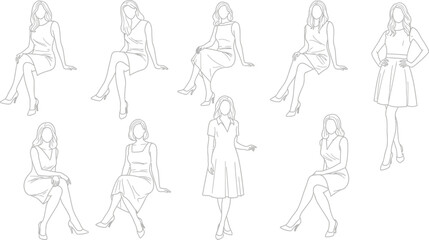  vector illustration of a man and woman, group of people, silhouette of peoples