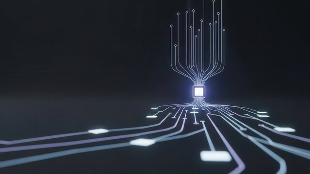 Shining routes converge into luminous nucleus with integrated controls