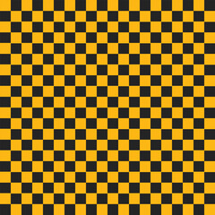 Black and Orange Checkerboard Seamless Pattern Background