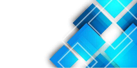 Abstract Blue Geometric Square Background with Diagonal Layout and White Space - Modern Technology Business Template