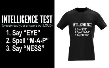 Fototapeta premium Intelligence Test Say Eye M A P Ness funny dad joke