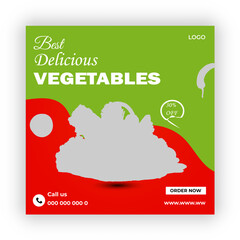 Vegetables social media promotion banner and  post design 
