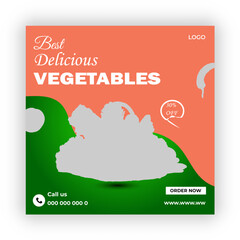 Vegetables social media promotion banner and  post design 
