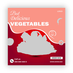 Vegetables social media promotion banner and  post design 
