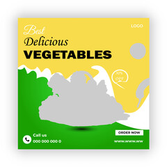 Vegetables social media promotion banner and  post design 
