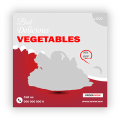 Vegetables social media promotion banner and  post design 

