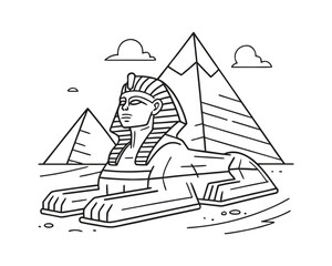 Minimal Clean Vector Illustration of the Great Sphinx of Giza