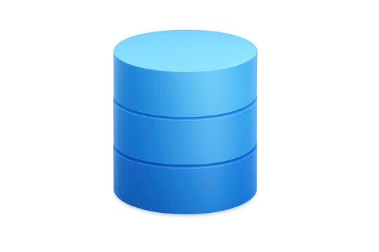 Blue 3d server icon representing data storage, computing, hosting, and information technology with transparent background - Powered by Adobe