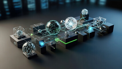 Holographic representations of interconnected digital twin nodes observed