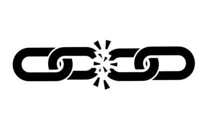 Black Broken Chain Silhouette Freedom Concept Transparent Background