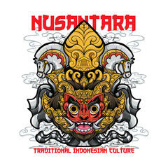 HAND DRAWING CULTURE OF INDONESIA NUSANTARA ILLUSTRATION T-SHIRT APPAREL PRINTING DESIGN