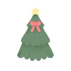 Cute ribbon on Christmas tree 