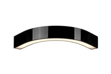 Elegant and modern curved black wall light fixture providing ambient illumination, perfect for contemporary interior design concepts