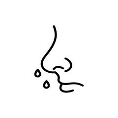 Obraz premium Minimalist line drawing of a nose with dripping tears