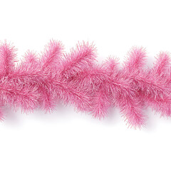 Vibrant Pink Festive Tinsel Garland Sparkling Holiday Decoration