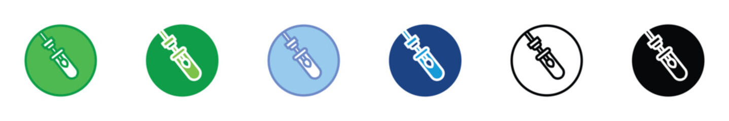 Medical Swab Test Icon Set in Multiple Styles and Colors &ndash; Laboratory Sample, COVID Test, Healthcare Diagnostic Symbol for UI and App Design