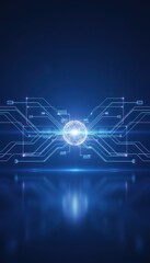 Futuristic Digital Circuit with Glowing Sphere in Technology Concept