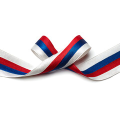 Red, White, and Blue Ribbon on a White Background