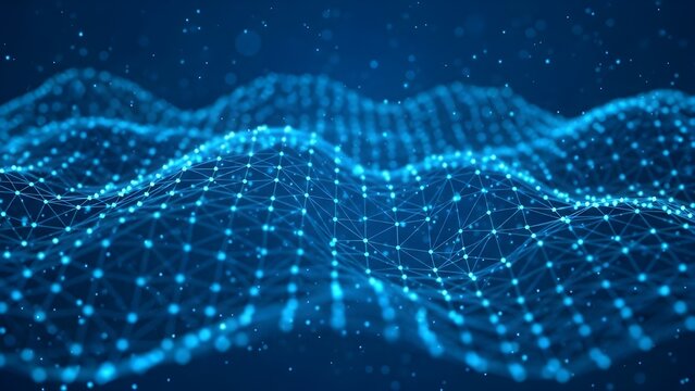 Digital waveform with connected dots and lines