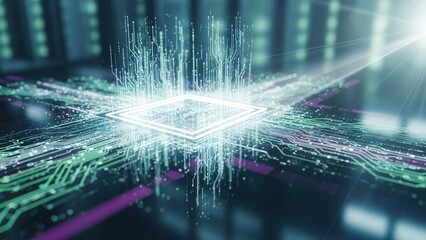 Luminous particle trails illuminate dense holographic microstructures scene