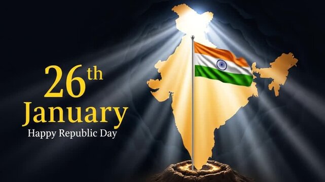 26 January- Happy Republic Day of India celebration. 3d illustration