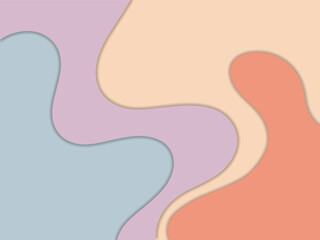 Pastel colorful abstract paper cut background with layered organic shapes soft depth modern creative branding vector illustration