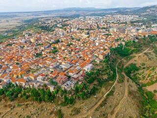 Hilltop town of Macomer in Sardinia, Italy