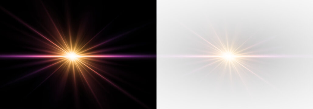 Bright flare and starlight burst with glowing sparkle and shining overlays.