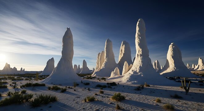 The pinnacles desert landscape with limestone formations in western australia