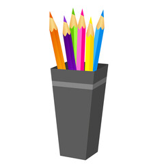 colored pencils in a cup