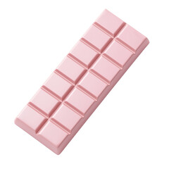 Pink Chocolate Bar on White Surface, Sweet Treat Delight