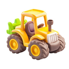 Colorful Cartoon Tractor Toy for Kids with Big Wheels and Smiling Face